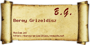 Berey Grizeldisz névjegykártya
